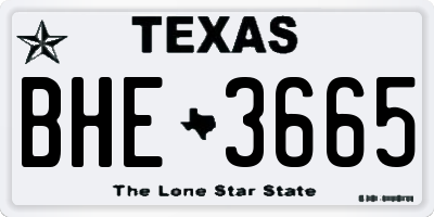 TX license plate BHE3665