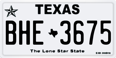 TX license plate BHE3675