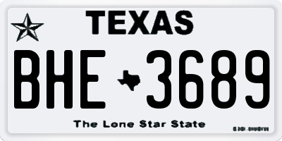 TX license plate BHE3689
