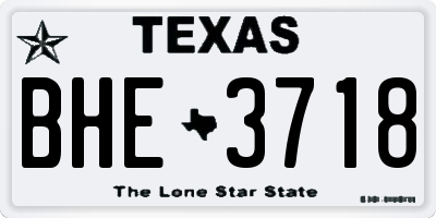 TX license plate BHE3718