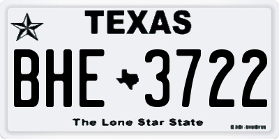 TX license plate BHE3722