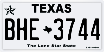 TX license plate BHE3744