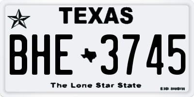 TX license plate BHE3745