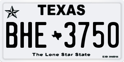 TX license plate BHE3750