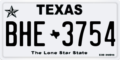 TX license plate BHE3754