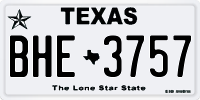 TX license plate BHE3757