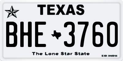 TX license plate BHE3760
