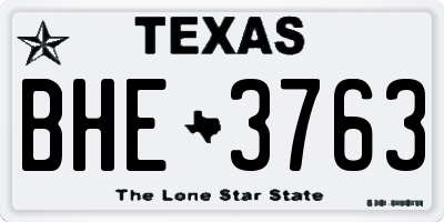 TX license plate BHE3763