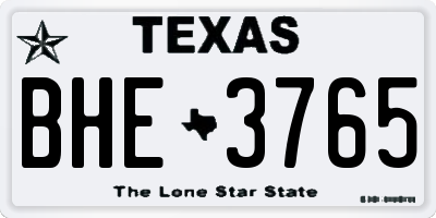TX license plate BHE3765