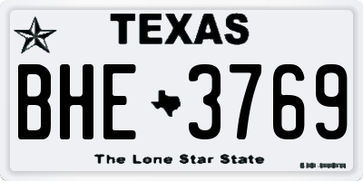 TX license plate BHE3769