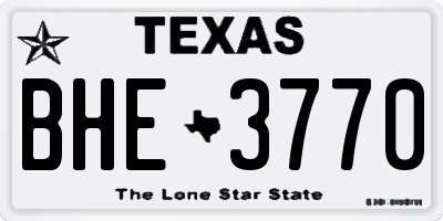 TX license plate BHE3770
