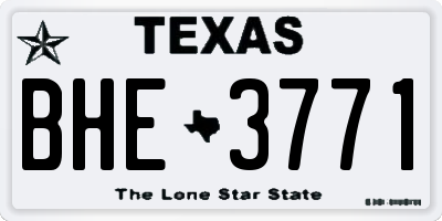 TX license plate BHE3771