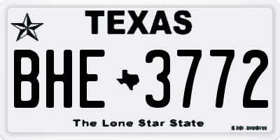TX license plate BHE3772