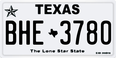 TX license plate BHE3780