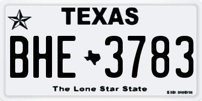 TX license plate BHE3783