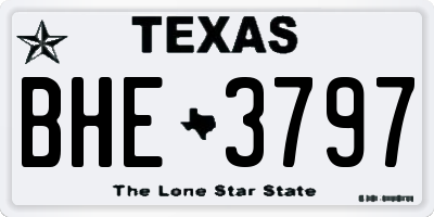 TX license plate BHE3797