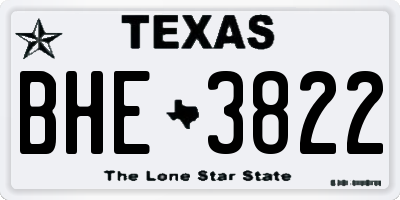TX license plate BHE3822