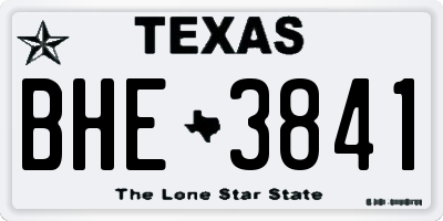 TX license plate BHE3841