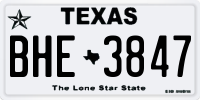 TX license plate BHE3847