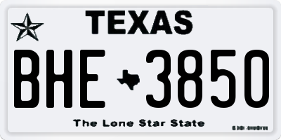 TX license plate BHE3850