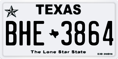 TX license plate BHE3864