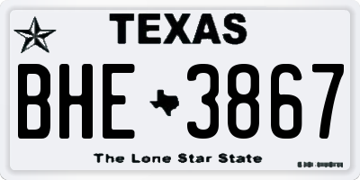 TX license plate BHE3867