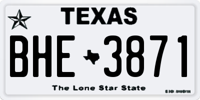 TX license plate BHE3871