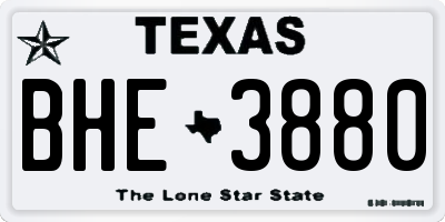 TX license plate BHE3880