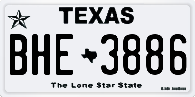 TX license plate BHE3886