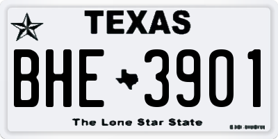 TX license plate BHE3901