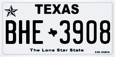 TX license plate BHE3908