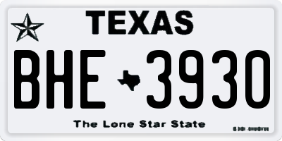 TX license plate BHE3930