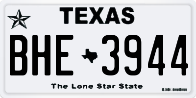 TX license plate BHE3944