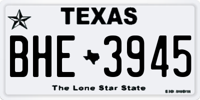 TX license plate BHE3945