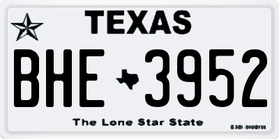 TX license plate BHE3952