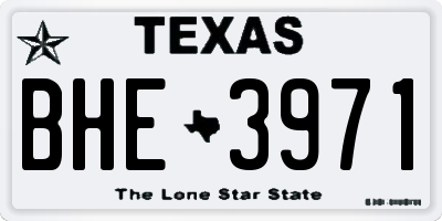 TX license plate BHE3971