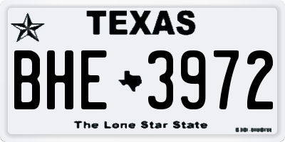 TX license plate BHE3972