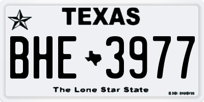 TX license plate BHE3977