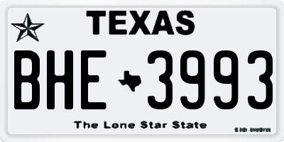 TX license plate BHE3993