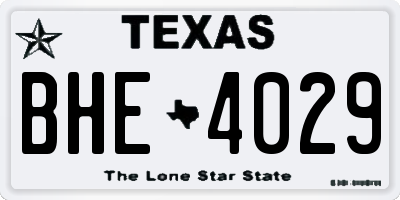 TX license plate BHE4029