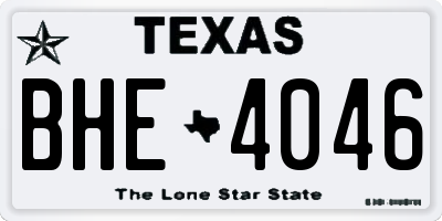 TX license plate BHE4046