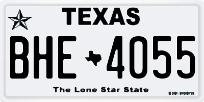 TX license plate BHE4055
