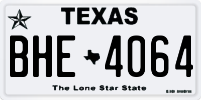 TX license plate BHE4064