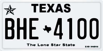 TX license plate BHE4100