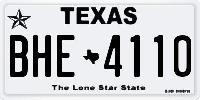 TX license plate BHE4110