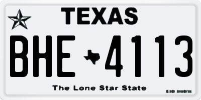 TX license plate BHE4113