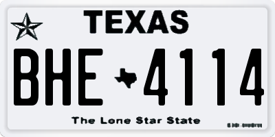 TX license plate BHE4114