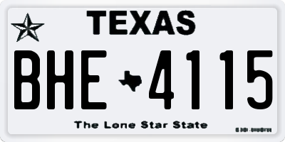 TX license plate BHE4115
