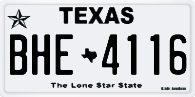 TX license plate BHE4116