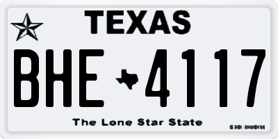 TX license plate BHE4117